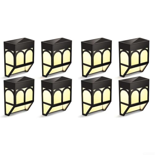 Lampes solaires pour clôture et escalier extérieur ambiance cour chaleureuse