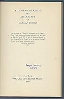 The German Reich and Americans of German Origin B000S5PDE0 Book Cover