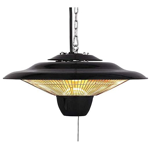 DUXIUYING Outdoor Heater Patio Hanging 1500W Electric Heater, Ceiling Mounted Heater for Balcony, Overheat Protection, Tip-Over Shut Off, Halogen Heater for Courtyard, Garage & Patio Use