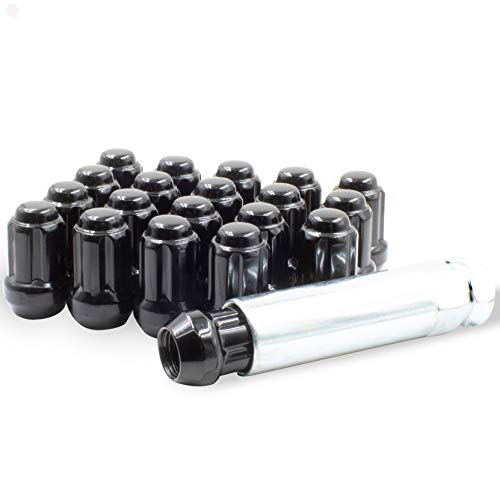 Wheel Accessories Parts Set of 24 Black Truck Spline M14x1.5 Bulge Acorn 1.5