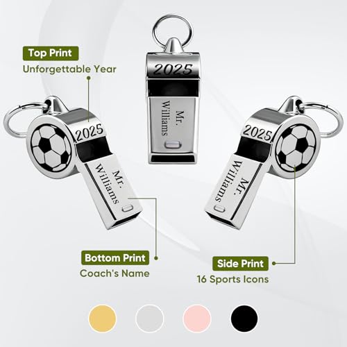 Silbato deportivo personalizado para entrenador con cordón miniatura 3