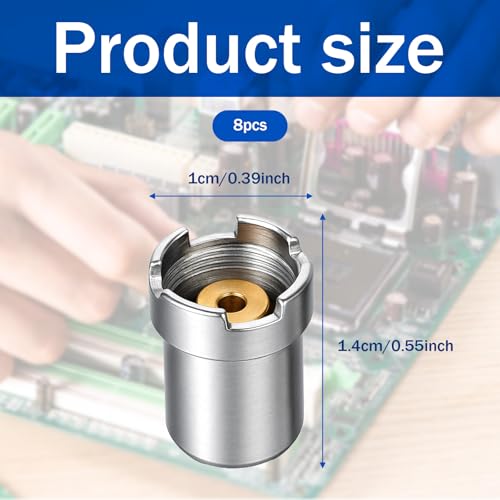 Image of Giantree 8 Pcs Gilding Magnetic Threaded Soldering Iron Ring Adapter Connector Repair Parts, Threaded Metal Accessories For Electronic Devices, Universal Multi-Function