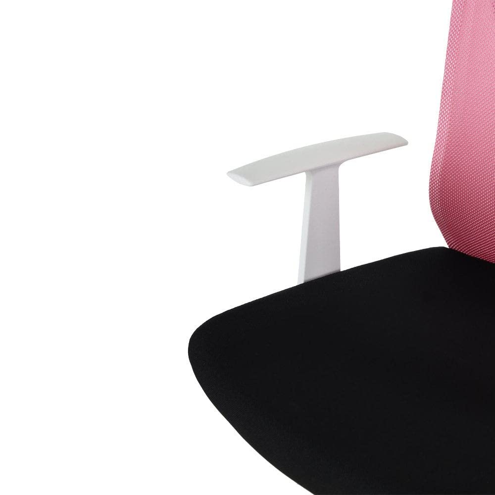 Homes r us Stella Collection Office Desk Chair with back support- Pink/Black