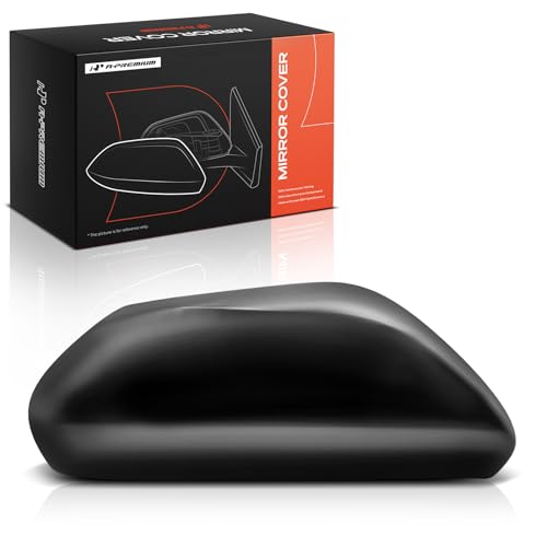 A-Premium Passenger Side Rearview Mirror Cover Cap - Compatible with Toyota Camry 2018-2024, Avalon 2019-2022 - Smooth Black, with Turn Signal Hole