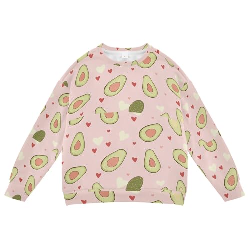JUNZAN Avocado Hearts Pink Little Kids Hoodie Sweatshirt Fleece Kids Pullover Hoodie Party 4T