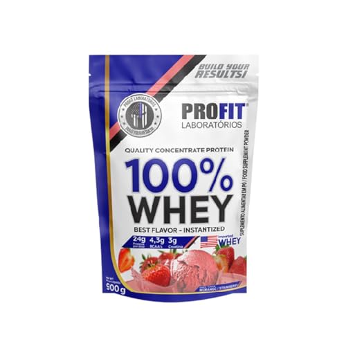 100% Whey Quality Concentrate Protein - 900g Refil Morango - Prof...