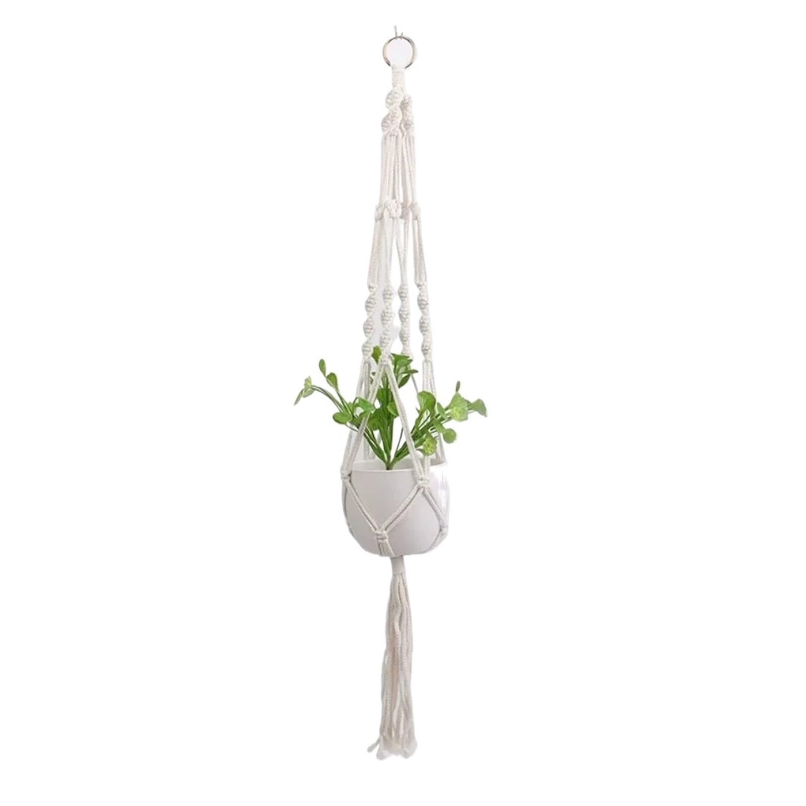 Appendini per Piante Macramè Vaso da fiori in macramè fatto a mano, decorazione parete, cortile, giardino, fioriera sospesa, cesto appeso, pianta(S2-2pcs)