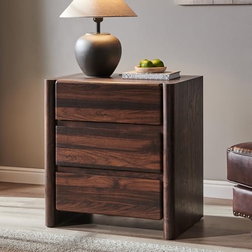 wow97e 25" Tall Modern Nightstand with Charging Station, 23.6" W
