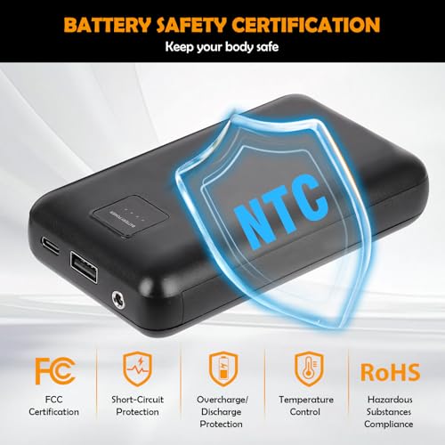 Heated Jacket for Men and Women, 3-Temp Dual Control, 5 Heat-Zone, Wind/Waterproof, for Skiing Hiking4