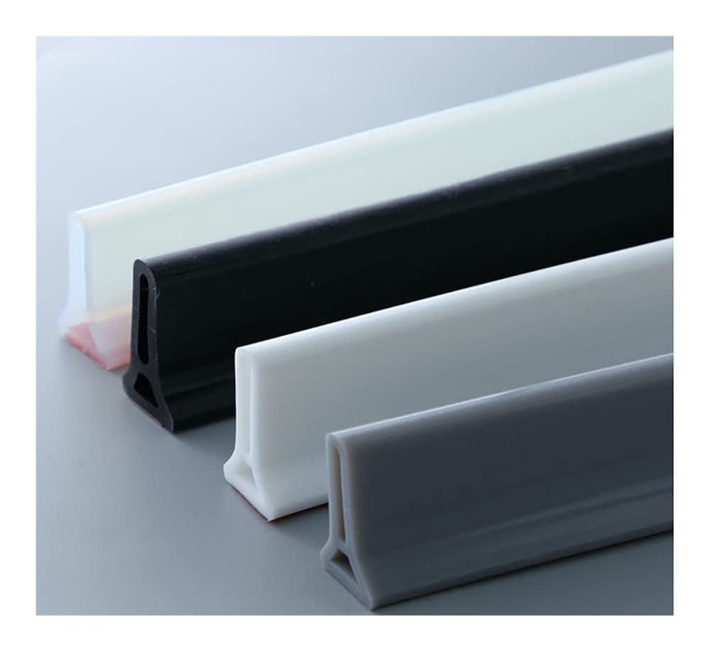 Tira de sellado para mampara de ducha de 10 m, umbral de retención de agua, protector contra salpicaduras y tapón de agua, diseño plegable (blanco, 4 m de longitud) para un máximo control del agua