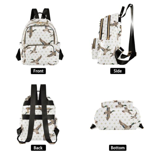 Image of ALAZA Mallard Polka Dot Pattern Small Backpack Purse for Women Travel Bag Fashion Daypack Back Pack Shoulder Bag
