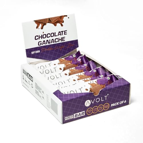Image of Avolt Chocolate Ganache Protein Bars with 15g Protein | Pack of 6 x 50g each | High Energy Wafer Bars, No Added Sugar, Guilt-Free Indulgence for Healthy Snacking, Tasty and Crunchy Bar
