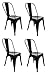 La Silla Española - Pack 4 Sillas estilo Tolix con respaldo. Color Negro. Medidas 85x54x45,5