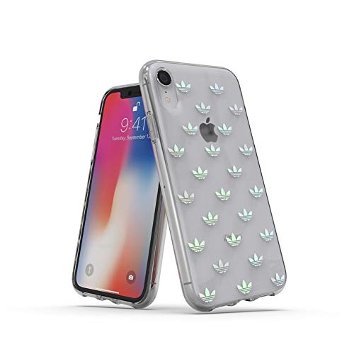 アディダスオリジナルス iPhone XR ケース メタリッククリア x カラフル・ホログラフィックロゴ [adidas OR Snap Case Holographic FW18 for iPhone XR colourful]