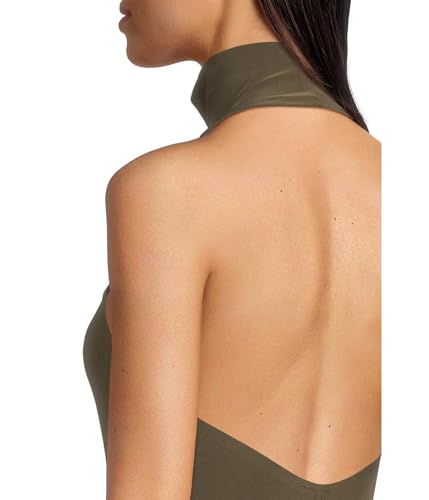 Image of Norma Kamali Women's Halter Turtle Side Slit Gown