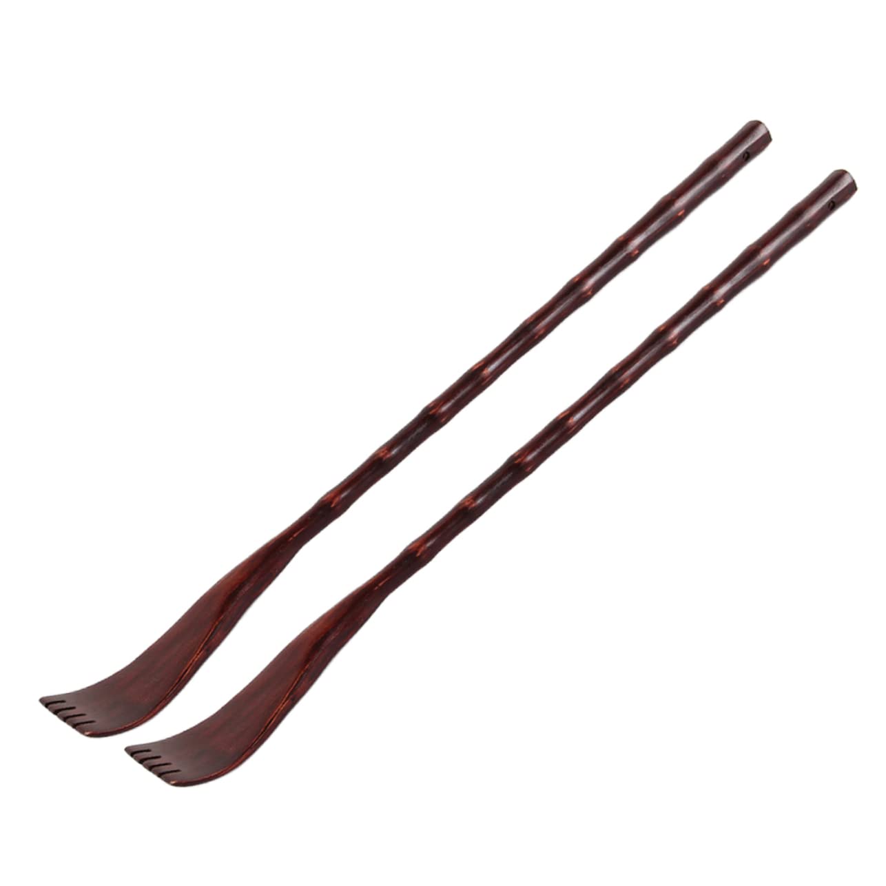 minkissy 6 Piezas rascador terapéutico de espalda masajeador para rascarse la espalda zuecos rascador de madera rascador de espalda mango largo herramienta embudo Bambú rojo