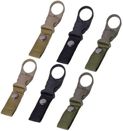 6 PCS Portable Hanging Bottle Buckle Clip, Water Bottle Hanging Band Holder Clip, Nylon Webbing Holder Belt Clip, Mineral Water Bottle Clip for Hiking, Camping, Mountaineering, Cycling, Outdoor