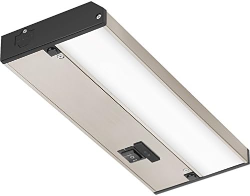 GETINLIGHT 9-inch 3 Color Levels LED Under Cabinet Lighting, Hardwired or Plugged-in, Selectable White 2700K/3000K/4000K, Dimmable, Brushed Nickel Finished, IN-0210-0-SN