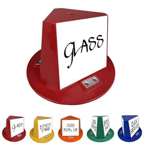 Magnetic Roof Toppers, Magnetic Car Top Hats, Set of 10 with Dry Erase Panels (Red)