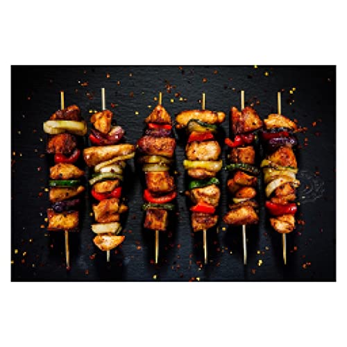 Brochette de poulet kebab affiche pour créer une ambiance barbecue de restaurant