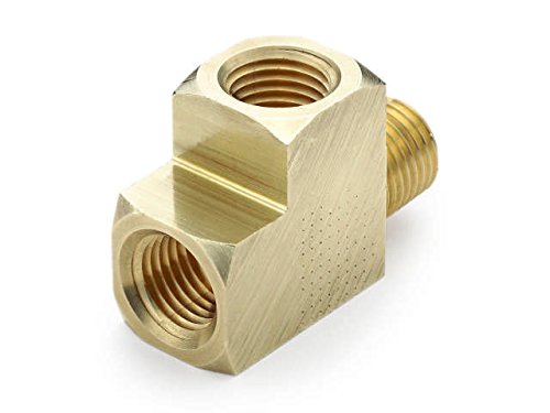 Parker Hannifin 2225P-4 Brass Street Tee Pipe Fitting, 1/4 Female Thread x 1/4 Male Thread