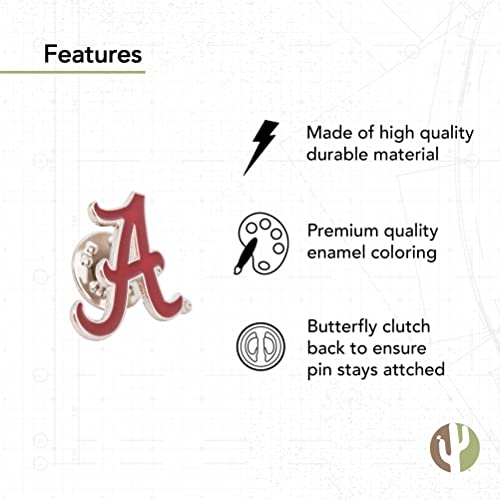 Desert Cactus University of Alabama Lapel Pins Crimson Tide UA University Logo Enamel Made of Metal (Pin A)3