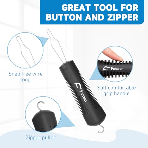 Fanwer 2 Pack Button Hook and Zipper Pull Helper, Button Assist Tool, Button Hook Dressing Aid Tool for Easy Button, One Handed Gadgets Adaptive Equipment, Gifts for Seniors, Arthritis, Weak Hands - Thumbnail 5