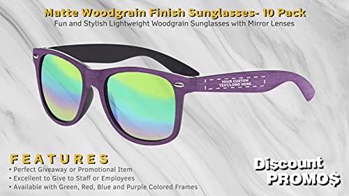DISCOUNT PROMOS Matte Woodgrain Finish Sunglasses2