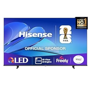 Hisense 75" 75E7QTUK QLED Smart AI TV - 4K Direct Lit Viewing, Quantum Dot Colour, Hi-View AI Engine, Dolby Vision, Dolby Atmos with Freely, Disney +, YouTube, Netflix