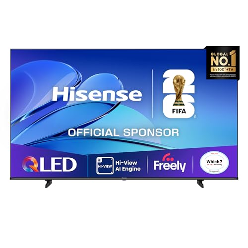 Hisense 75" 75E7QTUK QLED Smart AI TV - 4K Direct Lit Viewing, Quantum Dot Colour, Hi-View AI Engine, Dolby Vision, Dolby Atmos with Freely, Disney +, YouTube, Netflix