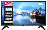 HKC 24F1D-A2EU Fernseher 24 Zoll, Full HD 1920x1080P (TV 60 cm), Dolby Audio, LED, Triple Tuner DVB-C / T2 / S2, CI+, VGA PC Connection, HDMI, USB, digitaler Audioausgang, incl. Hotelmodus