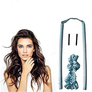 Upgrade Heatless Curling Rod Headband,Heatless Hair Curling Set,No Heat Wave Hair Curlers ,Soft Silk Ribbon Sleeping Hair Rollers Wave Curls Lazy Curler Set DIY Hair Styling Tools(Blue)