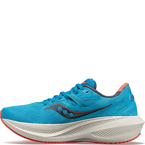 Saucony Women's Triumph 20 Running Shoe, Ocean/Coral, 10