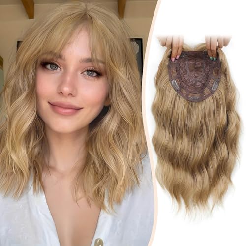 MARJORIE Hair Topper,Wavy Hair Toppers for Women 14inch Natural Looking