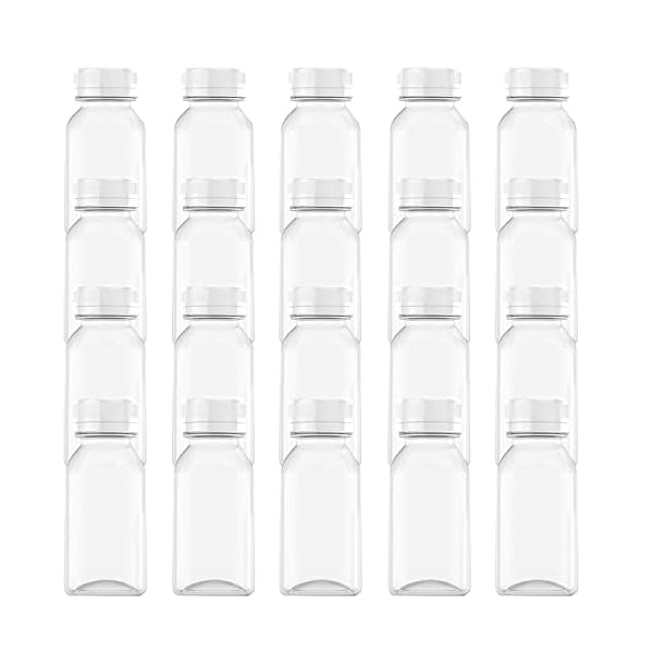 10 Pcs 4 OZ Plastic Juice Bottles, Reusable Bulk Beverage Containers