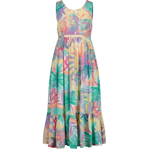 Image of Roxy Girls' Island Cove Sleeveless Dress, Summer Fit & Flare Silhouette