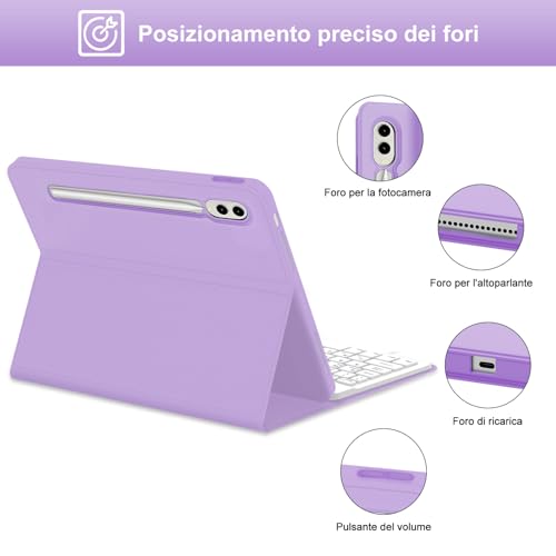 Evita arañazos en tu Samsung Galaxy Tab S9 FE+ con esta funda protectora y teclado Bluetooth Ñ 7