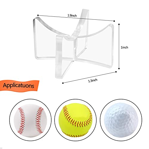 Image of Acrylic Baseball Holders for Ball Memorabilia Display, Softball Display, Tennis Display Rack (1.97x1.1 inch; 5x2.8 cm)