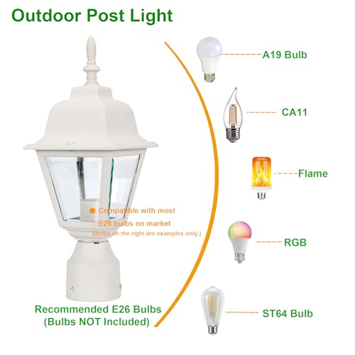 Lit-Path LT-PL003-BLK Outdoor Post Lighting Fixture Pole Lantern thumb #3