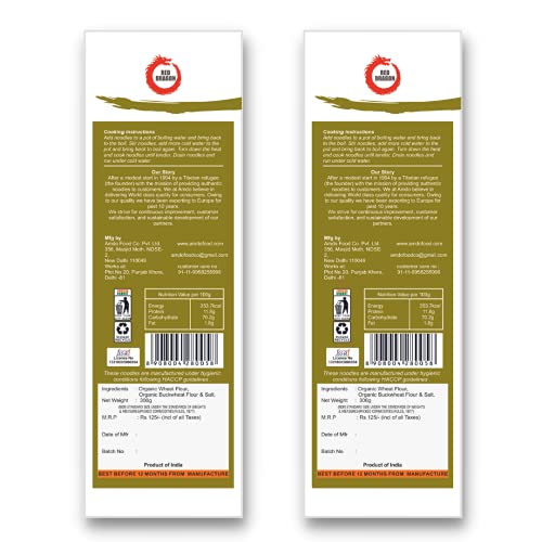 Image of Red Dragon Japanese Soba Noodles Fresh And Delicious Organic Tasty Cuisine 600G (Pack Of 2) |No Preservatives, Low Carb, 689 grams