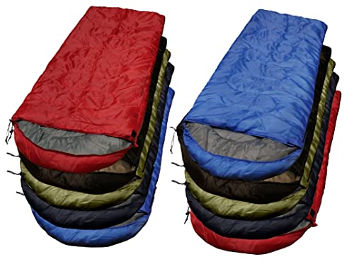 Paquete de 10 Bolsas de Dormir Livianas para Camping – 3 Temporadas, Confortables y Resistentes al Agua para Adultos y Niños
