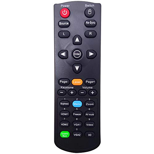 INTECHING BR-5047L Projector Remote Control for Optoma DH1011, EH300, HD131X, HD131Xe, HD131Xw, HD25, HD2500, HD25e, HD25-LV, HD25-LV-WHD, HD30, HD30B