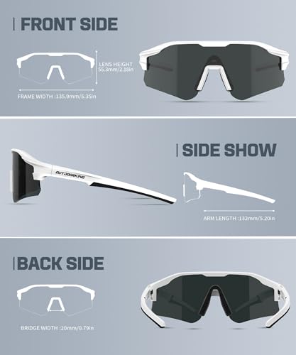 Image of Sport Polarized Sunglasses for Men and Women, Stylish and Lightweight Cycling Sunglasses with UV400 Protection