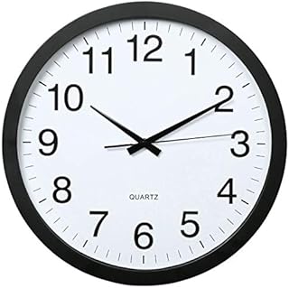 Hama Wanduhr XXL (Große Uhr ohne tickgeräusche, 40cm großes Ziffernblatt, geräuscharme und analoge Wohnzimmeruhr) schwarz