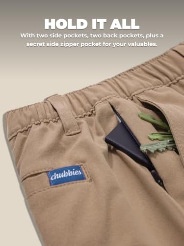 Image of Chubbies Everywear Men's Shorts - Mens Shorts Casual 6in Inseam, Elastic Waist, Water-Resistant, Zipper Pocket