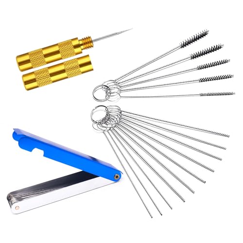 OXCANO Carburetors Carbon Dirt Jet Remove Cleaner, 13 Cleaning Wires Set + 10 Cleaning Needles...