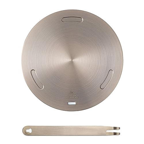 Kocusu Induktion Adapter aus Edelstahl,16 cm Induktion Adapterplatte,Induktionsadapter mit Abnehmbarer Griff,Induktionsadapterplatte für Herde,Milchtopf,Kaffeetasse,Roségold
