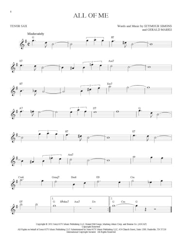 101 Jazz Songs for Tenor Sax – Sheet Music Songbook | Instrumental Folio for All Levels | Includes Autumn Leaves, Misty, Fly Me to the Moon, Satin Doll, Body and Soul and More Paperback – December 1, 2015 - Image 6