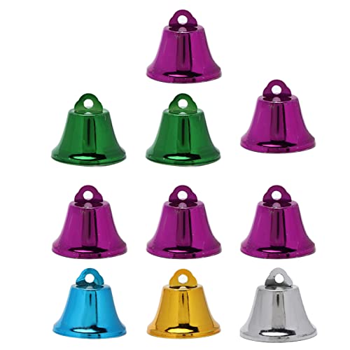 Mbeysaq 10 peças de brinquedos de sino coloridos DIY papagaio, sinos interativos de metal para brinc