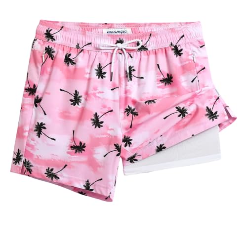maamgic Men's Swim Trunks 5.5 inch Recycled Beach Shorts with Com...